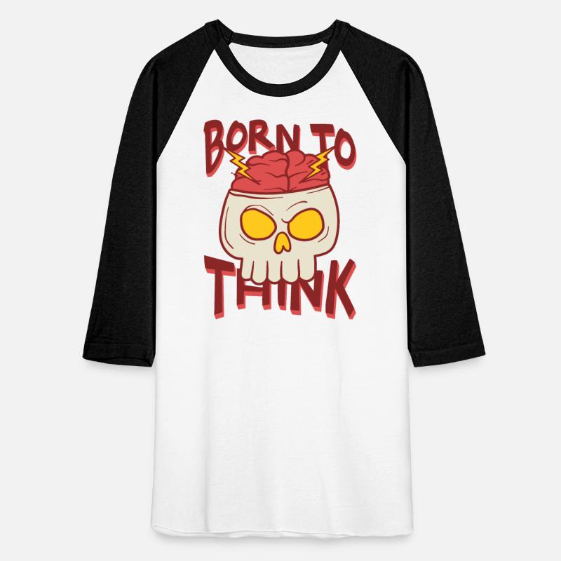 Born to Think Skull Illustration T Shirt Template