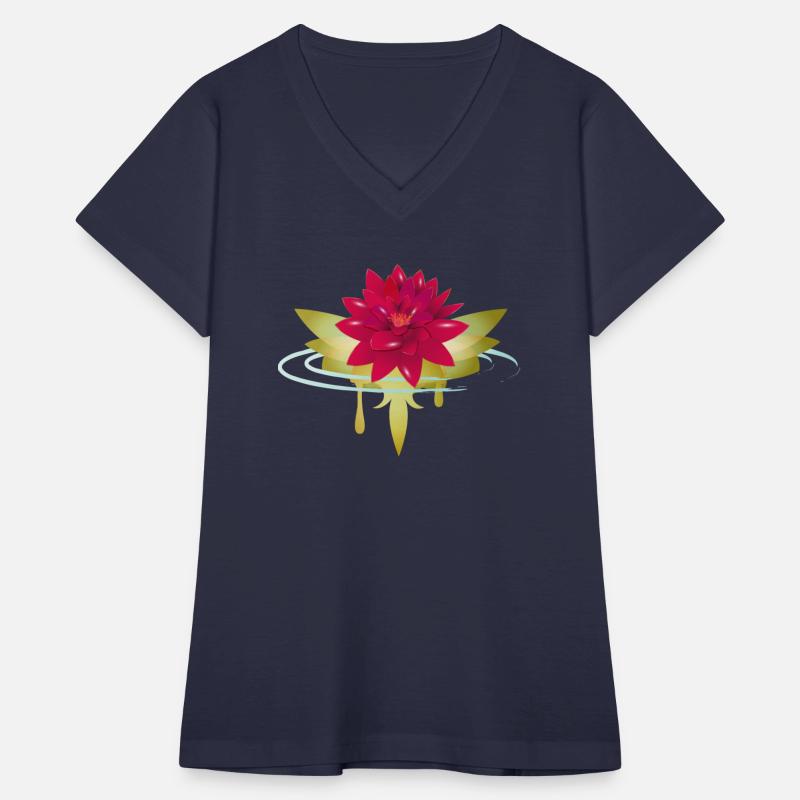 bright red lotus flower in water