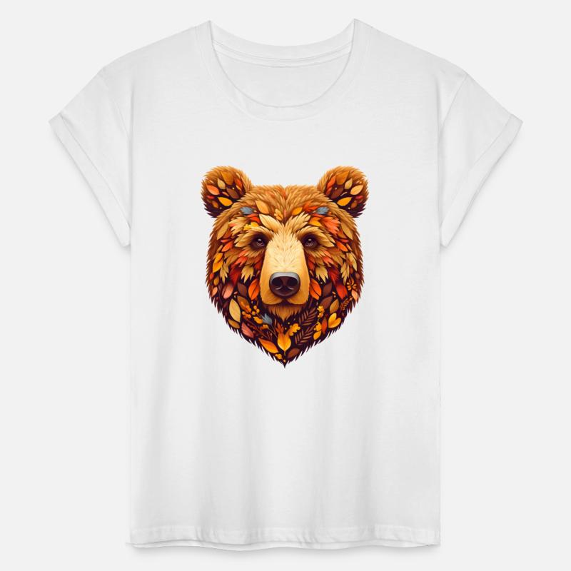 Brown bear, made from various leaves