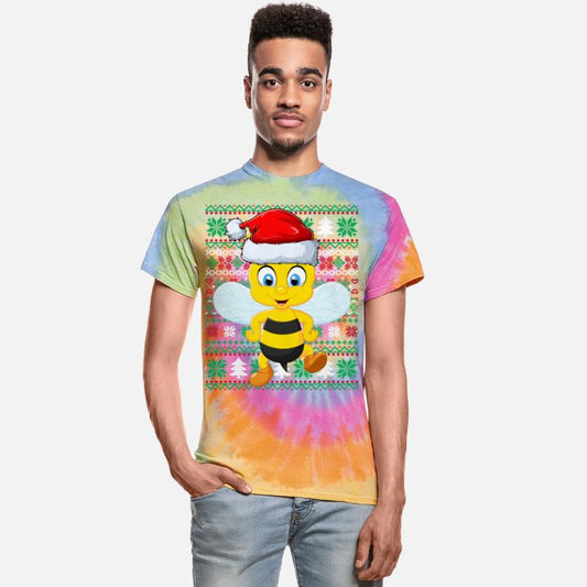 Bumble Bee Santa Hat Sweater Style Ugly Christmas