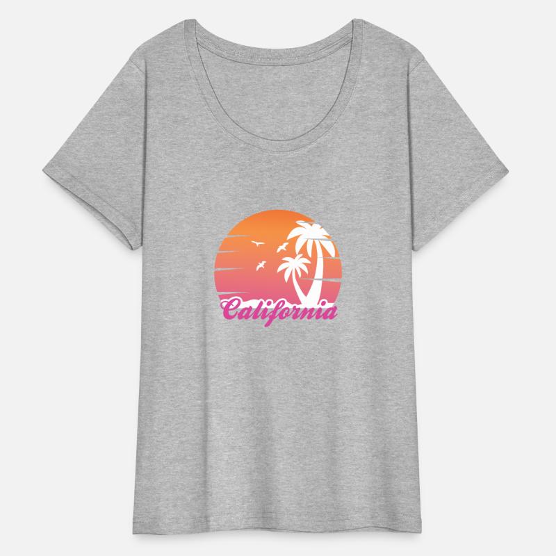 California Sunset Palm Trees Graphic Tops & Tees