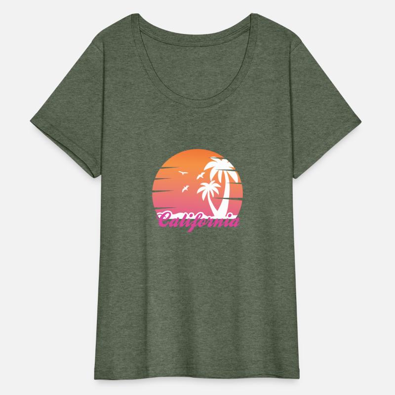 California Sunset Palm Trees Graphic Tops & Tees