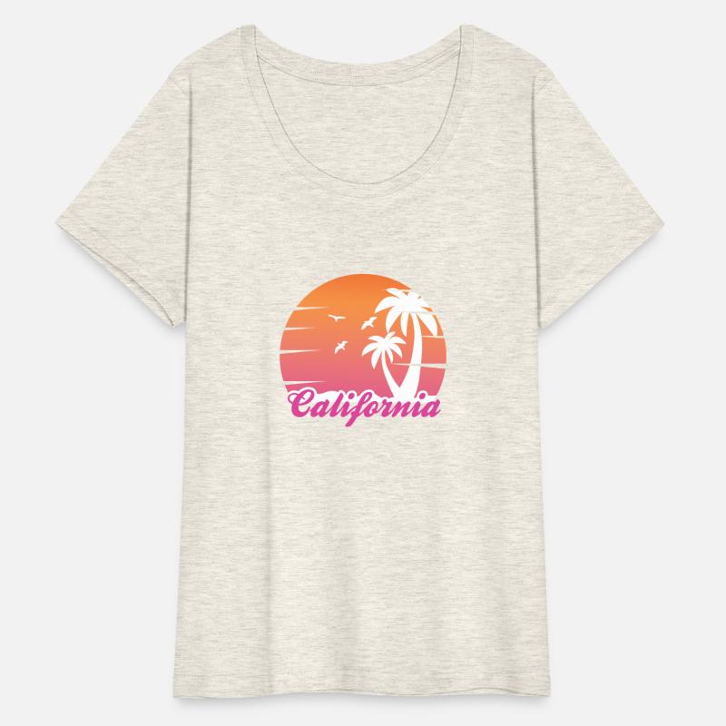California Sunset Palm Trees Graphic Tops & Tees