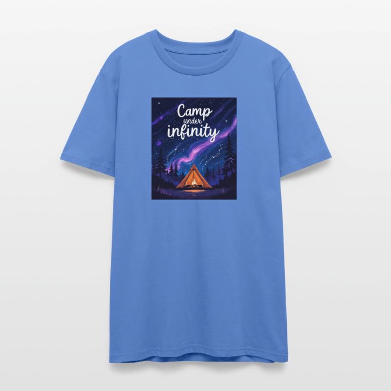 Camp Under Infinity T-Shirt – Cosmic Camping Scene