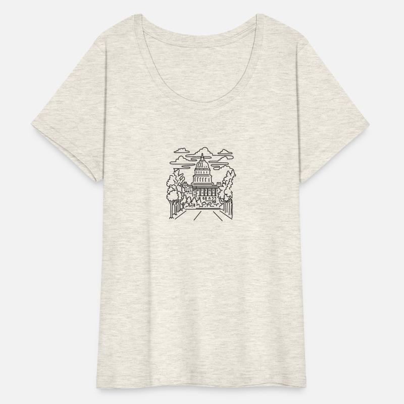 Capitol Building Washington DC USA Mono Line Art