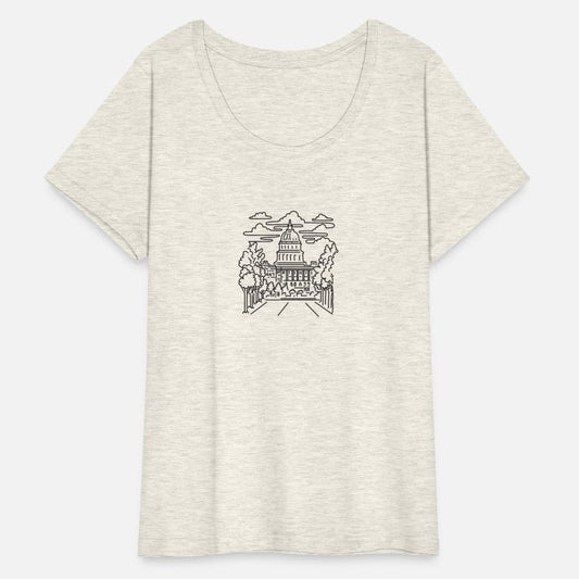 Capitol Building Washington DC USA Mono Line Art