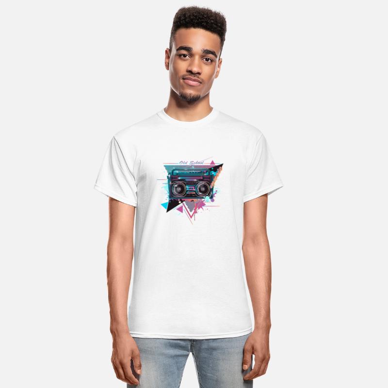 Cassette recorder in 80s neon graffiti look