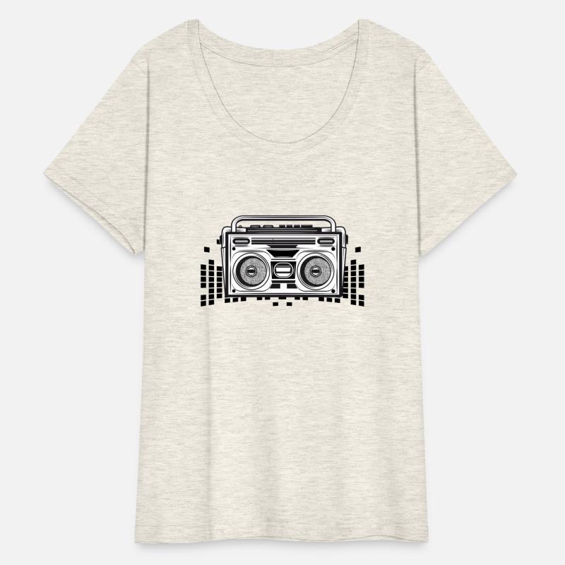 Cassette recorder in an 80s stencil look