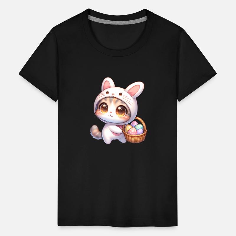 Cat In a Bunny Outfit With Easter Basket