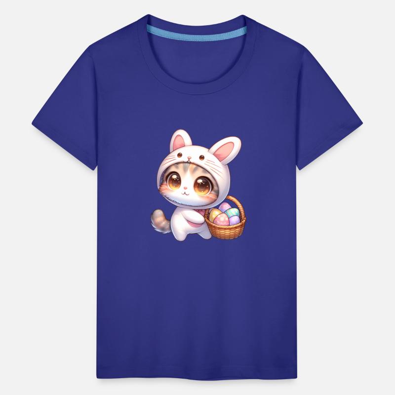 Cat In a Bunny Outfit With Easter Basket