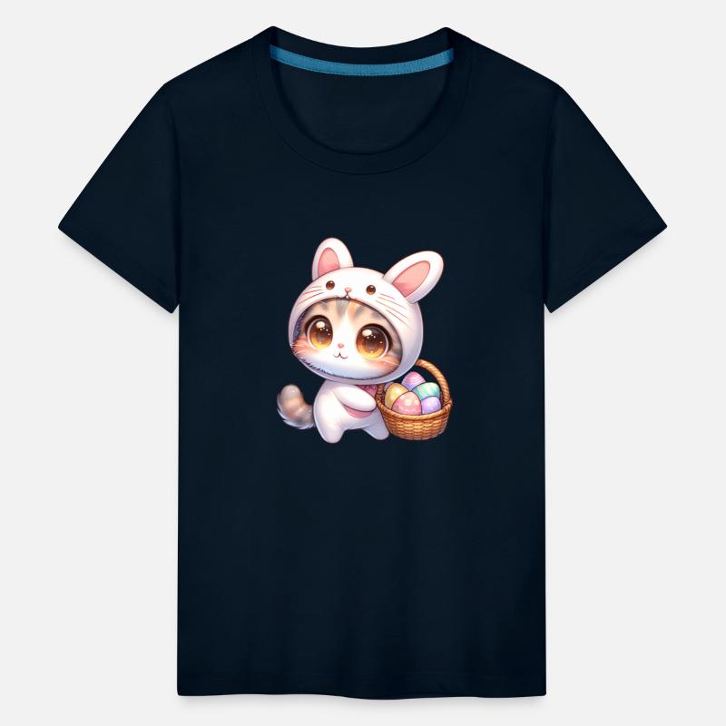 Cat In a Bunny Outfit With Easter Basket