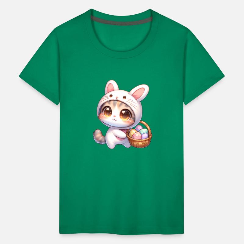 Cat In a Bunny Outfit With Easter Basket