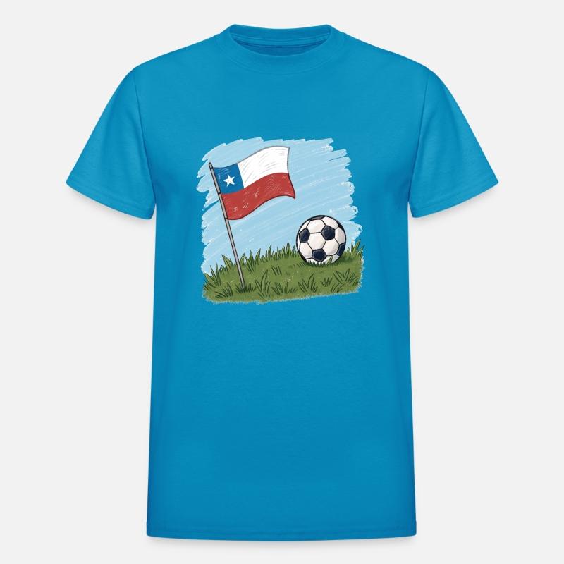 Chile flag and soccer ball