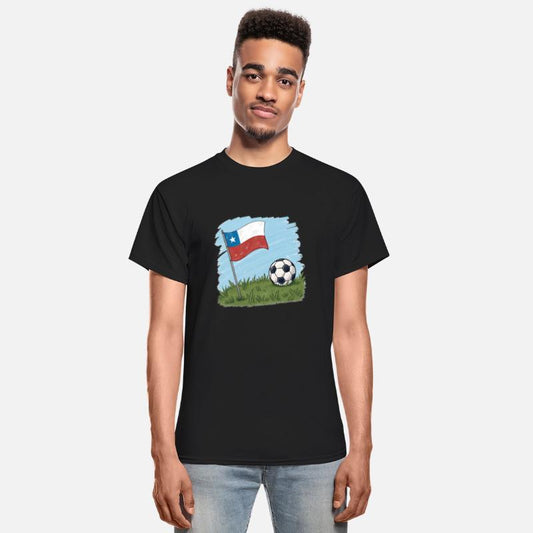 Chile flag and soccer ball