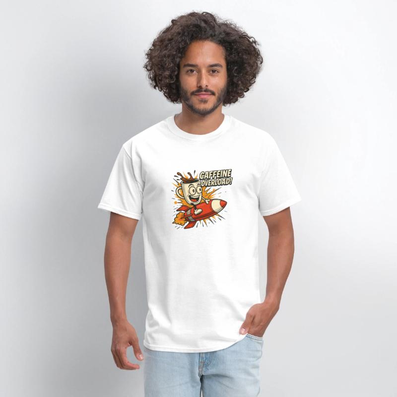 Coffee cup riding a rocket