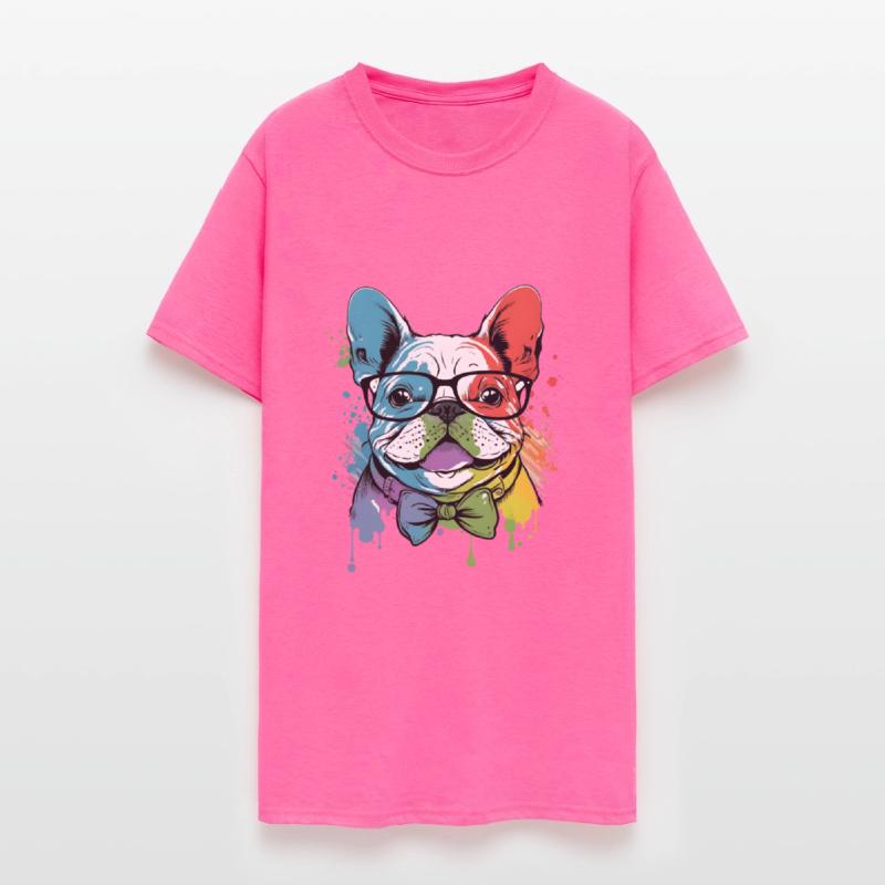 Colorful Kawaii Bulldog Hipster