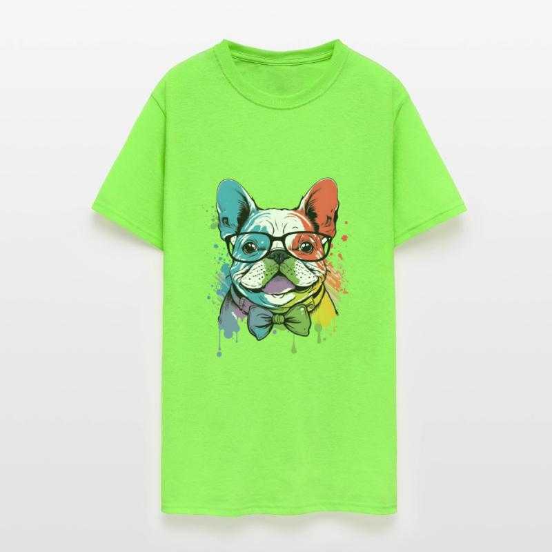 Colorful Kawaii Bulldog Hipster