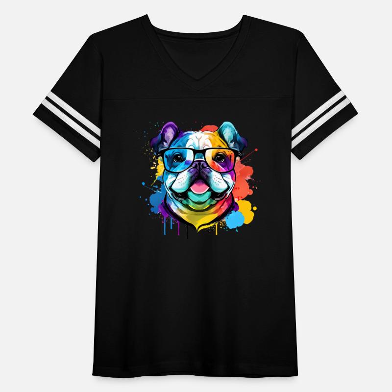 Colorful Kawaii Bulldog Hipster