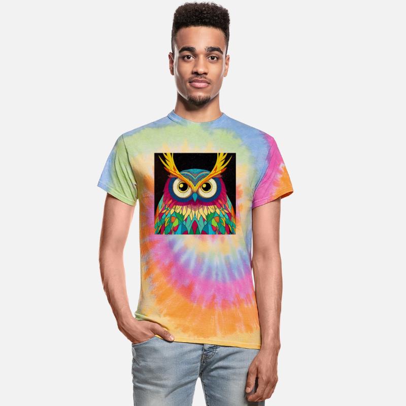 Colorful Owl Portrait Illustration Bohemian Birds
