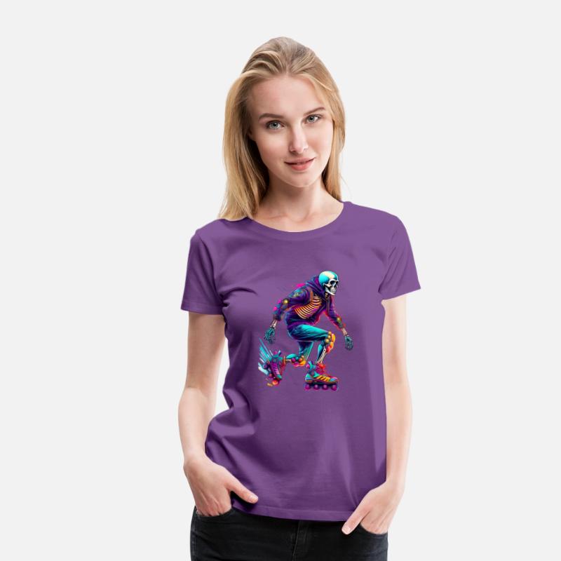 Colorful Skeleton Skater with Rollerblades