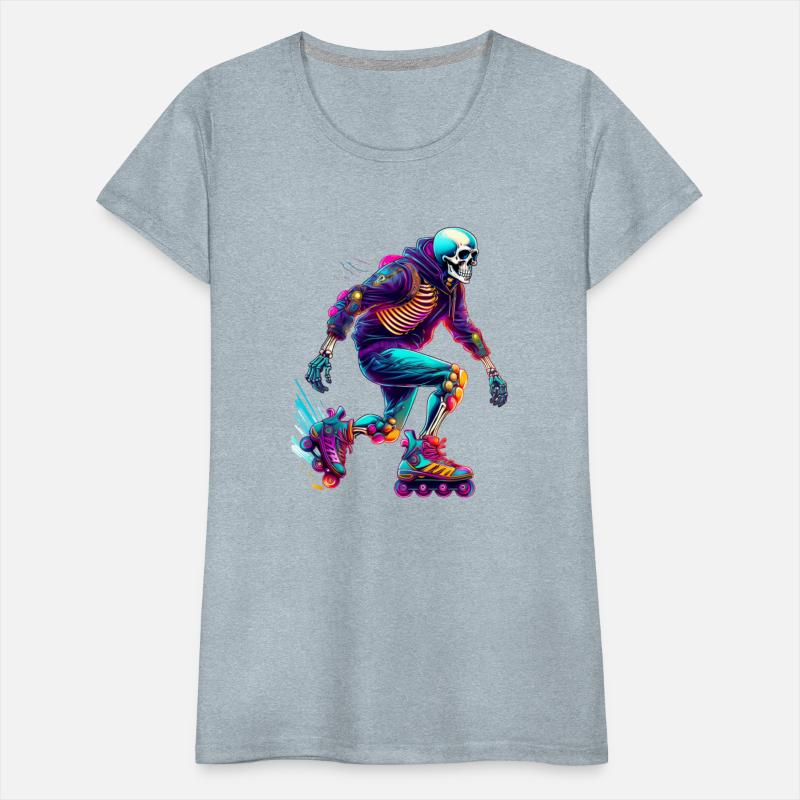 Colorful Skeleton Skater with Rollerblades
