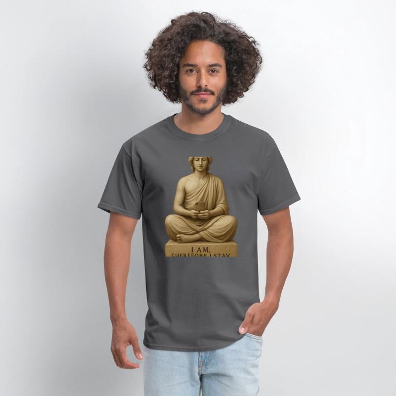 Contemplative Buddha with Smartphone