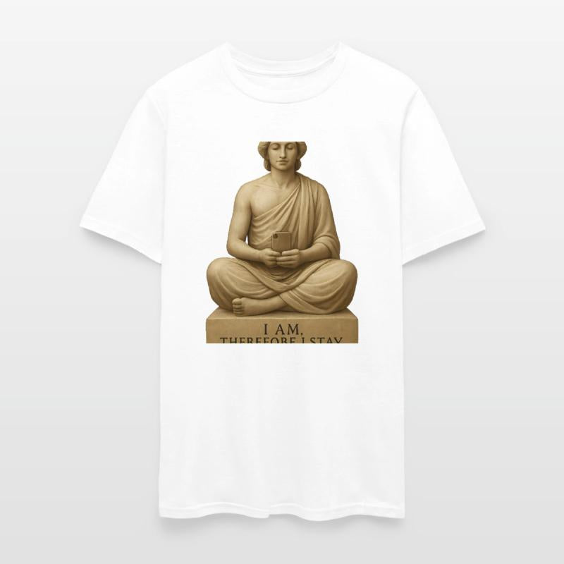 Contemplative Buddha with Smartphone