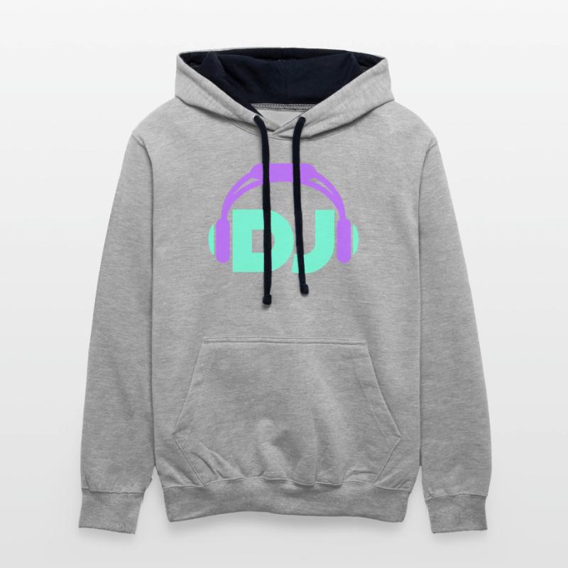 Cool DJ headphones music party text lettering logo