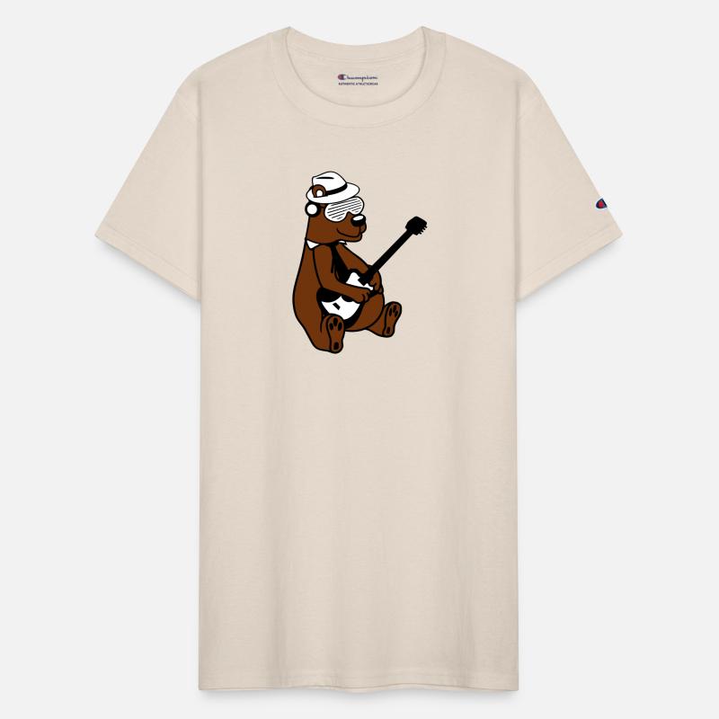 Cool Sitting Grizzly Brown Bear Playing Guitar Fun