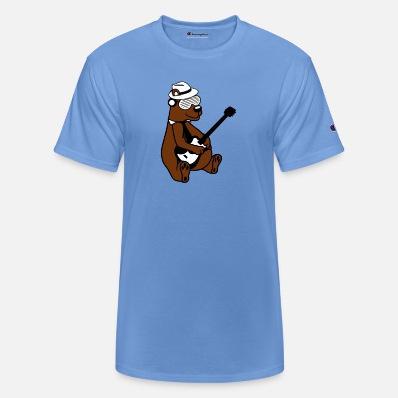 Cool Sitting Grizzly Brown Bear Playing Guitar Fun