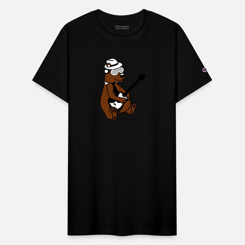 Cool Sitting Grizzly Brown Bear Playing Guitar Fun
