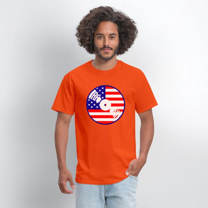 Cool USA Flag America Vinyl Music Record DJ Party