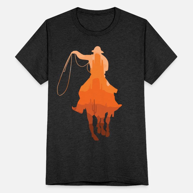 Cowboy Sunset Vintage Western Landscape Horseback