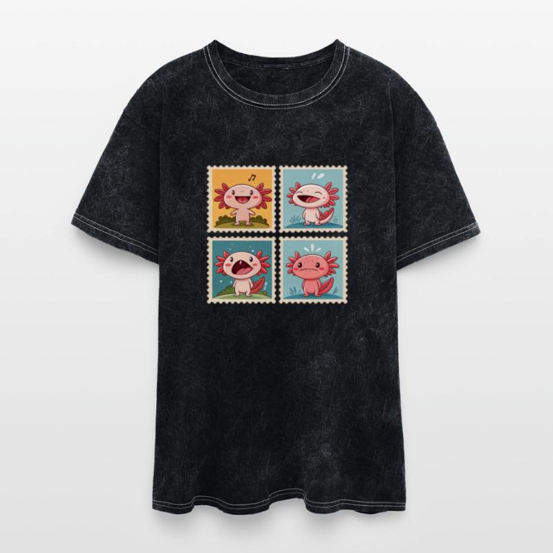 Cute Axolotl Stamp Emotional Axolotls in Kawaii