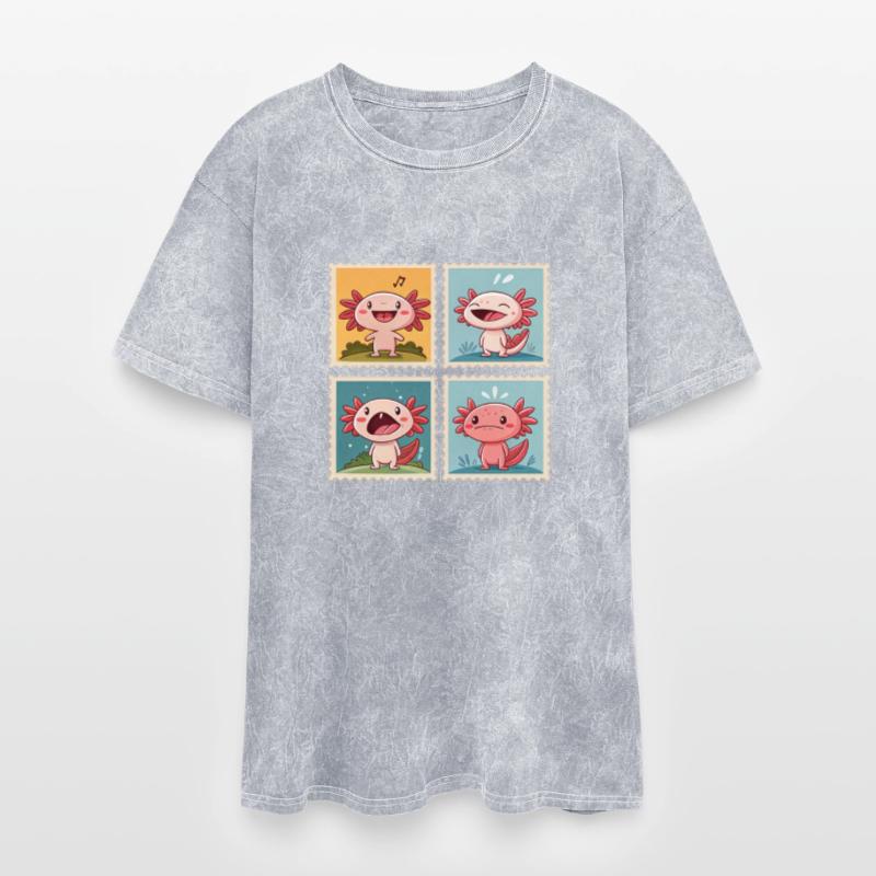 Cute Axolotl Stamp Emotional Axolotls in Kawaii