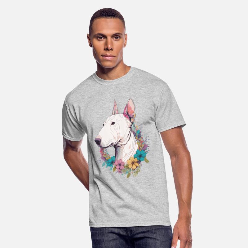 Cute Bull Terrier Flower Crown Pet Dog Breed Flora