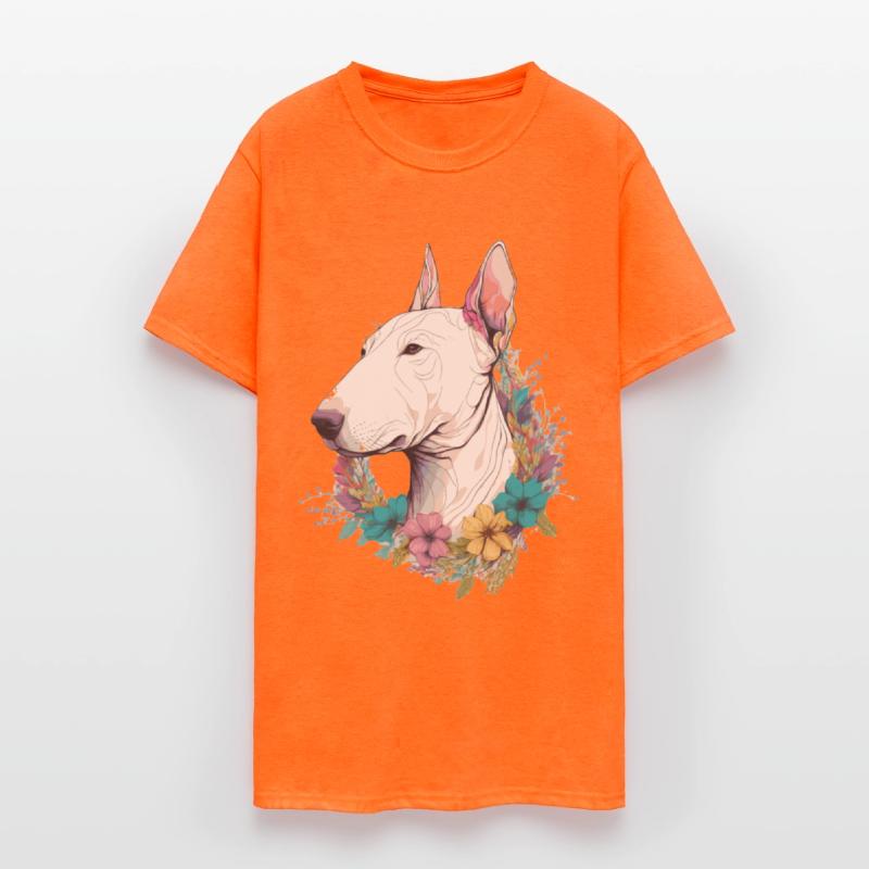 Cute Bull Terrier Flower Crown Pet Dog Breed Flora