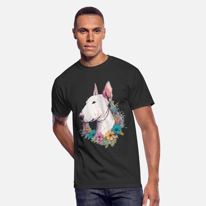 Cute Bull Terrier Flower Crown Pet Dog Breed Flora