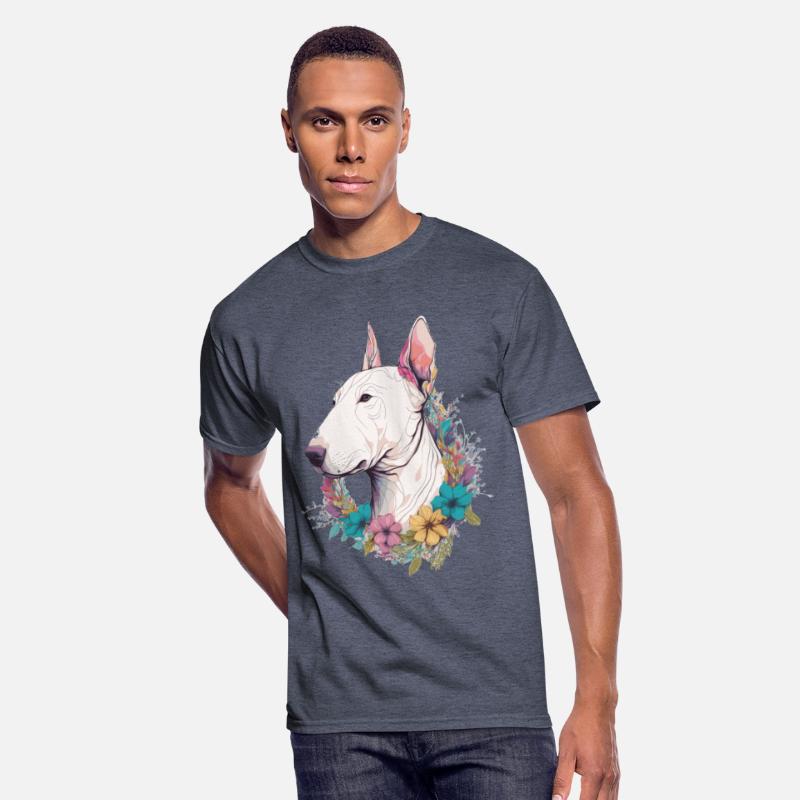 Cute Bull Terrier Flower Crown Pet Dog Breed Flora