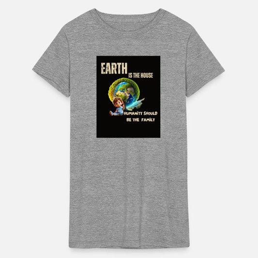 Cute Earth and Boy – Humanity Quote Art