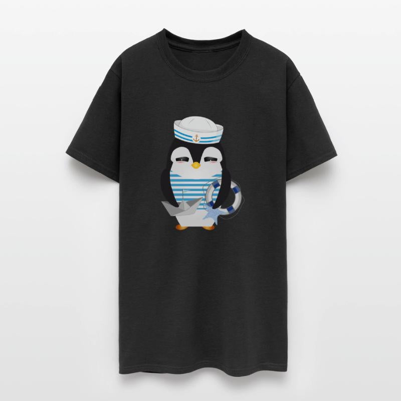 cute penguin as a sailor in marine look