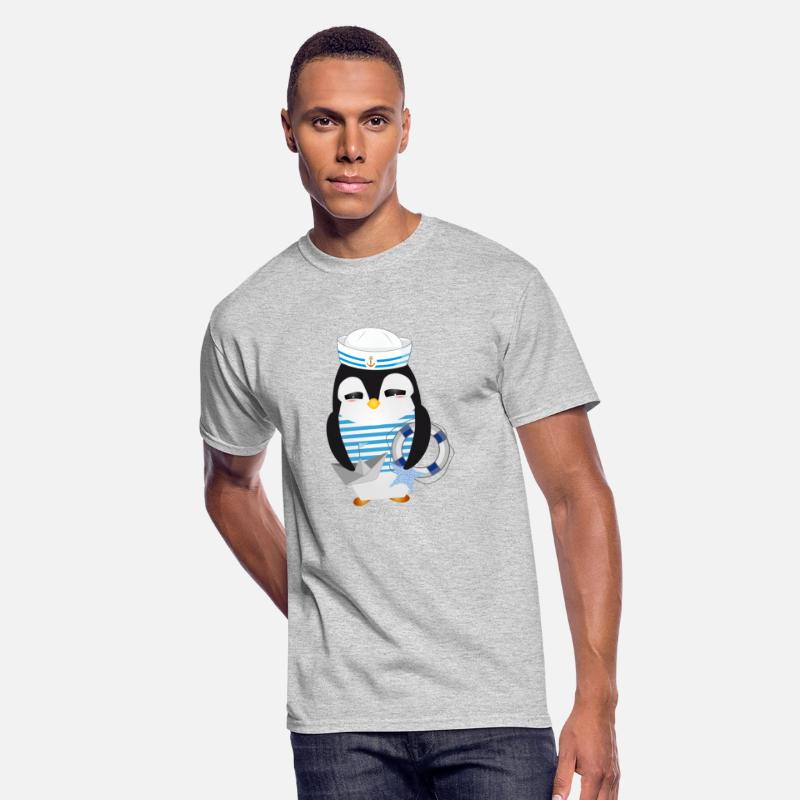 cute penguin as a sailor in marine look