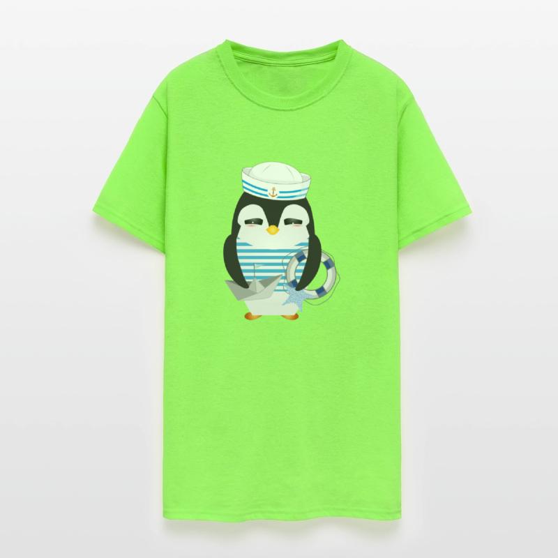 cute penguin as a sailor in marine look