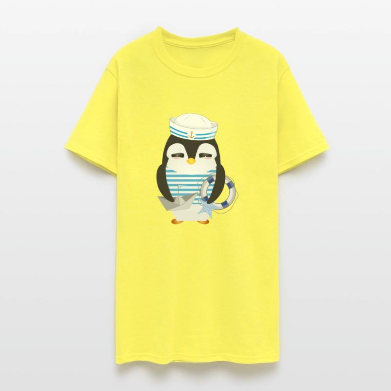 cute penguin as a sailor in marine look