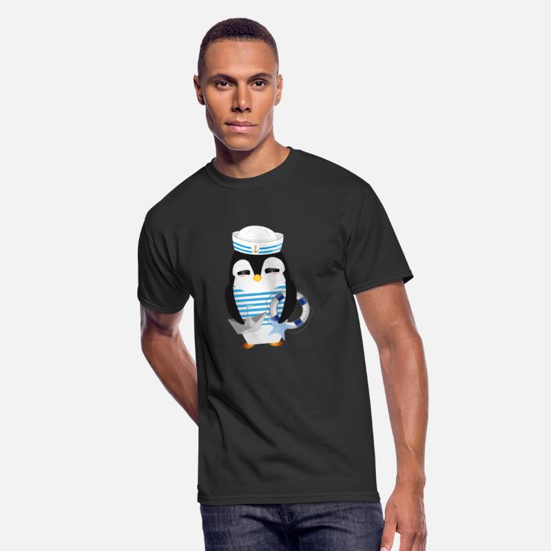 cute penguin as a sailor in marine look