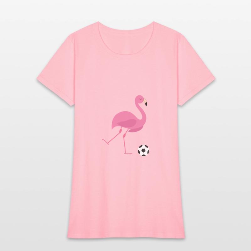 Cute Pink Flamingo Playing Soccer Ball Sports Gift