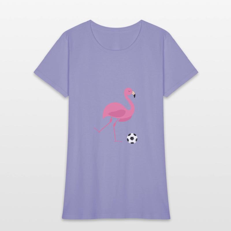 Cute Pink Flamingo Playing Soccer Ball Sports Gift