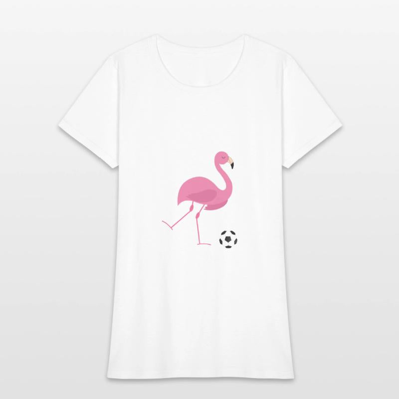 Cute Pink Flamingo Playing Soccer Ball Sports Gift
