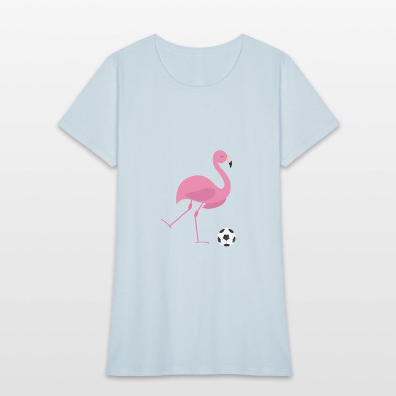 Cute Pink Flamingo Playing Soccer Ball Sports Gift