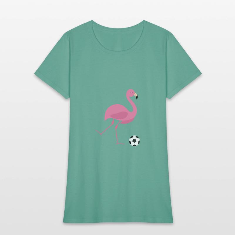 Cute Pink Flamingo Playing Soccer Ball Sports Gift